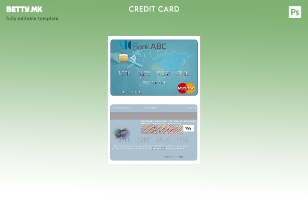 Модерен стил, шаблон за мастер картички на Jordan Arab Banking Corporation